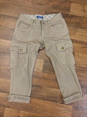 Burberry Blue Label Tan Cargo Capri